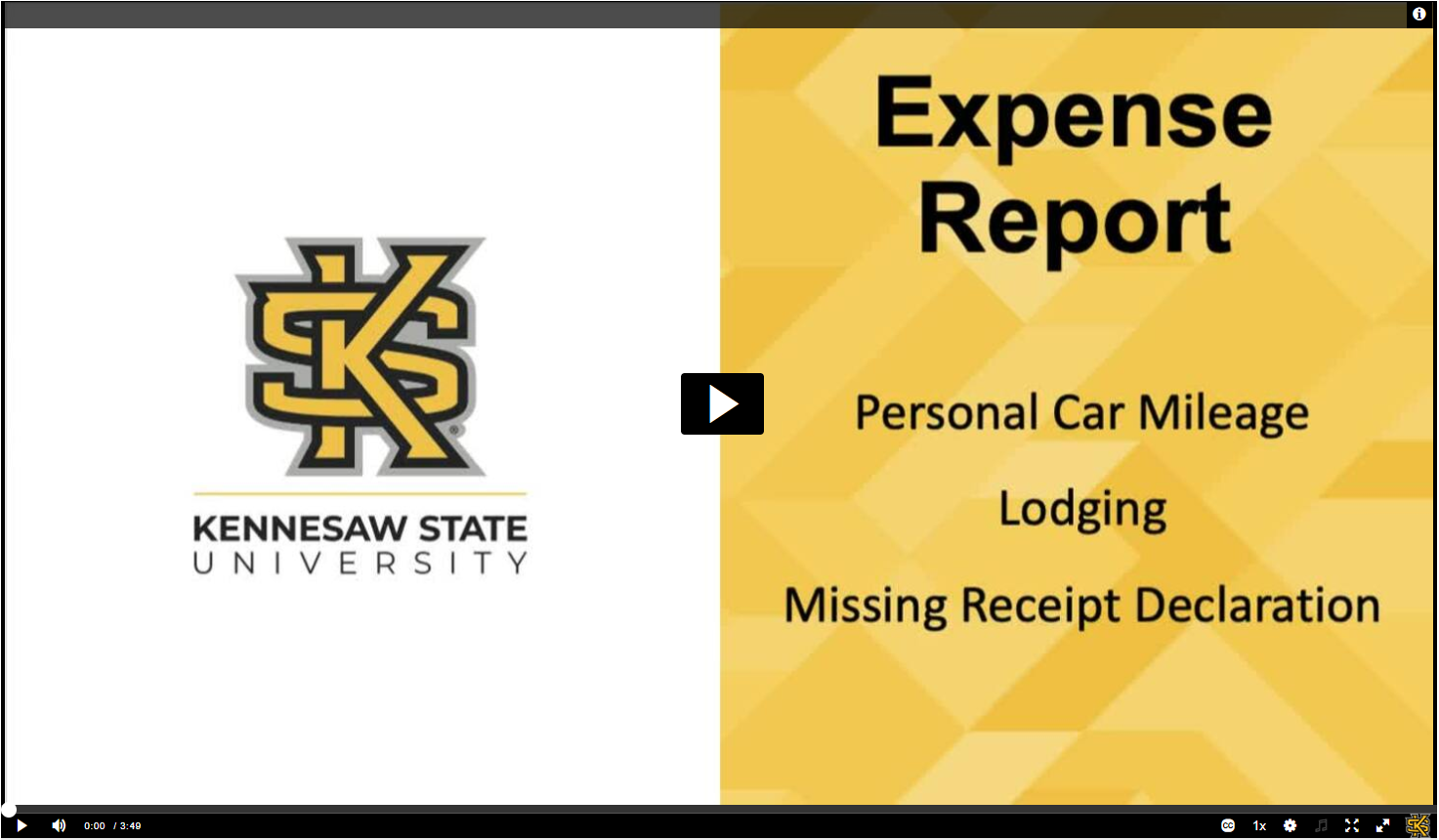 Expense Report: Mileage, Hotel, Missing Receipt Declaration Video